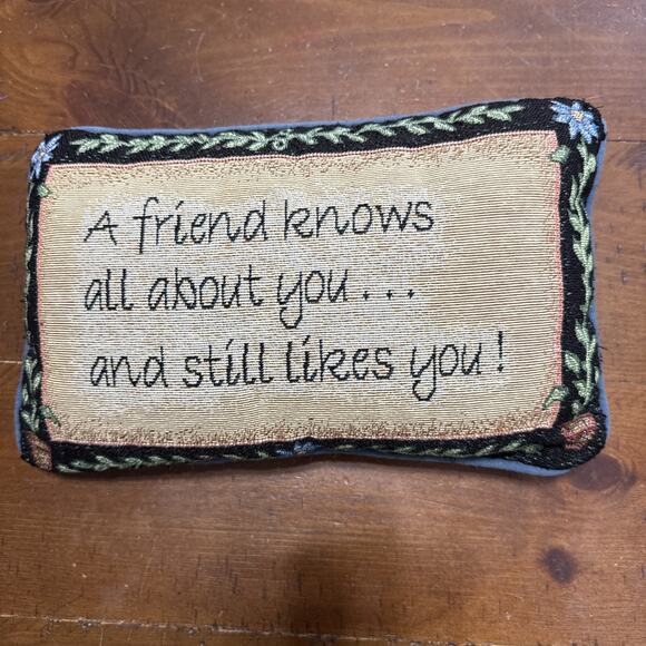 A Friend Knows pillow made in USA Throw Pillow - Picture 1 of 6